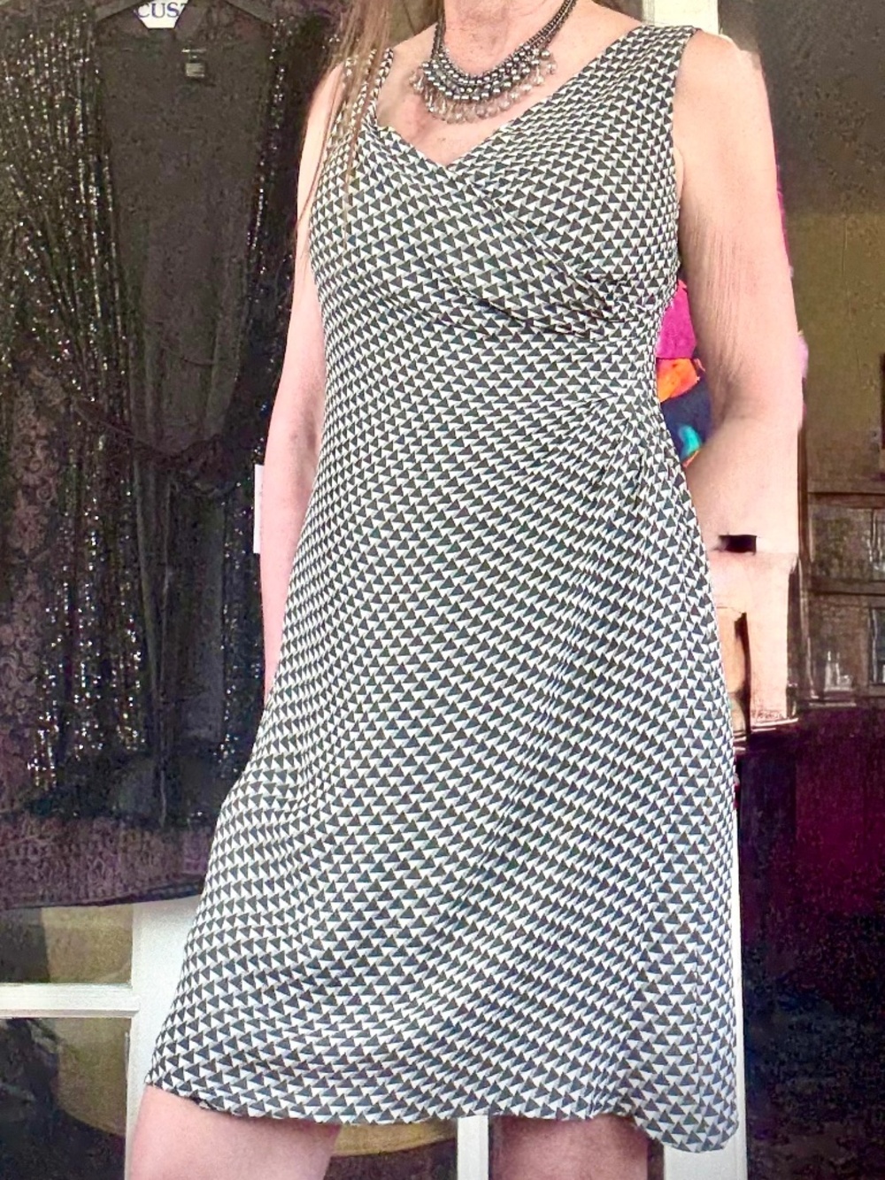 Armani Collezioni Black and White Asymmetrical Dress Sz. L